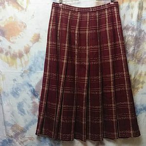 Maroon wool Pendleton skirt
